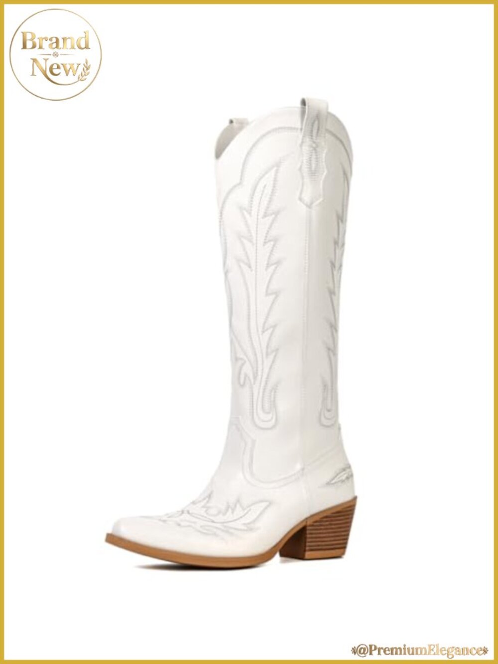 Women's Knee High Cowboy Boots Cowgirl Western Embroidery Pull-On with